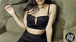 You thought I was submissive, but now you're my ashtray, tattooed Brazilian in lingerie dominating as femdom.