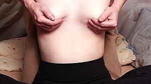 amateur wife endures tickling and nipple play in light bdsm session