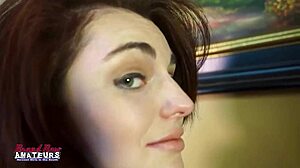 Skinny Ginger Ravyn Is Masturbating And Rubbing Her Shaved Pussy With A Magic Wand From POV