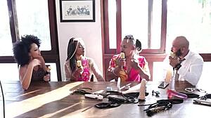 Black couple from RJ enters porn with sheer red outfits