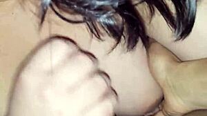 asian chick intriguingly handles sucking that fat cock with blowjob and handjob skills