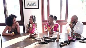 Black couple from RJ enters porn with sheer red outfits