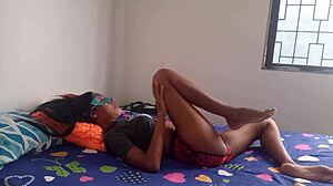 Latina explores saggy natural tits while flashing in colombia