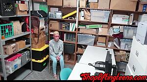 Bound Black Teen Rides Cock Intensely After Shoplifting