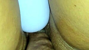 sexy latina wife's close-up shows wet pussy lips and ass