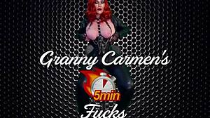 Granny Velma Dinkley in cosplay gets fingered to orgasm