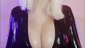 latex joi mistress octokuro gives jerk off instructions with big tits and ass