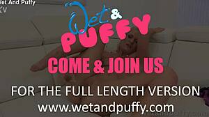 Wetandpuffy Hot Blonde Orgasms Hard With Glass Dildo