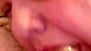 Blonde housewife deepthroats big cock