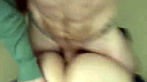 Curvy bbw handles a fat uncut monster cock until cumshot covers her big ass.