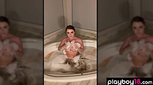 Passionate Busty Brunette Milf Sophie Dee Masturbating in Bath