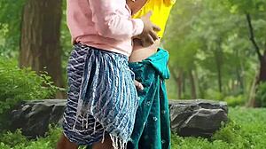 Why is this skinny bhabhi fucking in forest? Her hairy pussy gapes from student bbw daddy action?