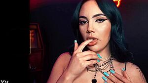 Nika Venom Enjoys Goth Domination With Cum On Tits From Handjob