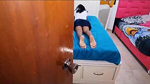 Stepfather approaches stepdaughter in uniform before study