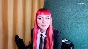 Makima Seduces Neighbor in Femdom Roleplay for Creampie