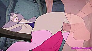 Specific scene inside Madam Mims Cottage with riding and creampie