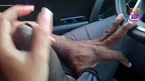 almost caught by my cop husband's cuckold seeing me with giant cock in car 😏