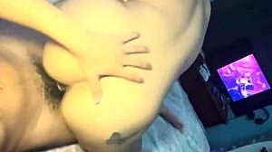 Curly babe wins cards, bent over for doggystyle fucking and cunilingus