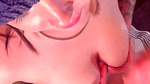 skater chick receives a handful of cum from dominant partner