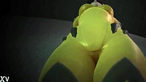 Tracer dominates Rusk Joel in hardcore scissor femdom action with intense moves