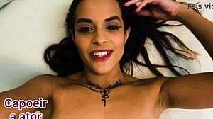 Beautiful Latina Pornstar Deepthroats Big Cock and Cums Hard in Sheer Red Outfit