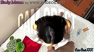 Sindy Memo eagerly blows a hard wet dick in asian shemale blowjob scene with cumshot.