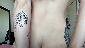 Amateurs in web chat party with tattooed pornstar creampie