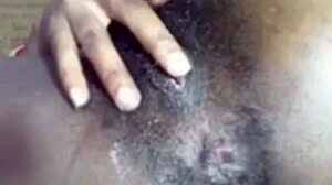 Amateur girl performs homemade solo masturbation with huge dildo on pussy lips