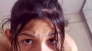 Wife deepthroats cock with cum in throat