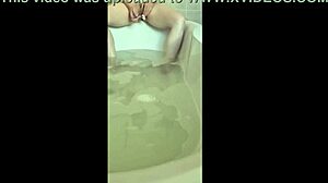 solo milf in bath reaches horny orgasm with dildo