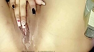 Horny Babe Films Masturbating