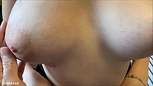 school girl flashes her huge fake tits outdoors! 😍🍒