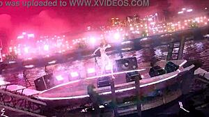 meiko in full nude cat costume showing big tits and ass