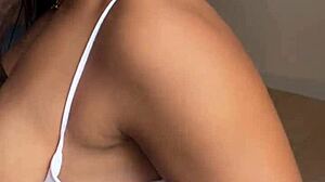 sloppy blowjob with natural tits babe sucking monster big black cock on video call with husband -amateur couple nysdel- 😜