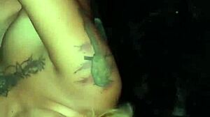 I saw this horny mexican whore getting fingered and sucking in the glory hole!