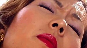 Classy asian milf masturbates solo