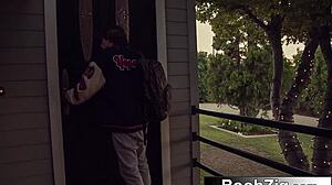 fit blonde milf chases young college cock with big tits