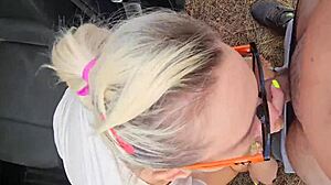 Latina Milf Flashes in Public for Boss