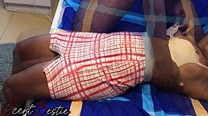 amateur couple enjoys breast massage session