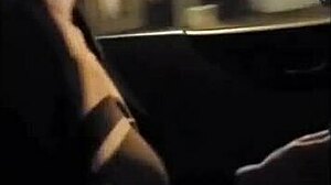 Wife flashes at party and sucks cock