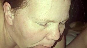 Milf with big nipples enjoys sucking cock