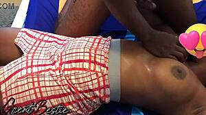 amateur couple enjoys breast massage session