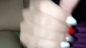 we started watching porn and she massaged my dick until i came all over