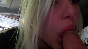 Wife flashes at party and sucks cock