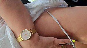 Latina Milf Flashes in Public for Boss