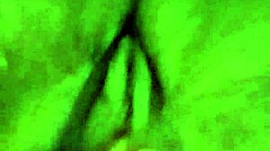 Ebony bbw performs teasing striptease and masturbation in blue film