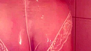 Chubby Hairy Australian Brunette Soaks Lingerie In Backstage Action!