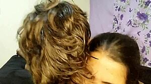 Latina teens kiss and suck big cocks at the party