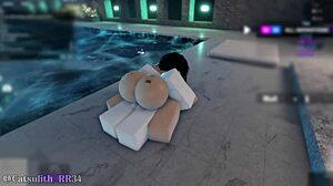 Shy girl pool rough fuck