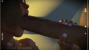 Watch the milf give a blowjob to a teen.